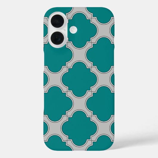 ティールグレー四つ葉模様 Case-Mate iPhoneケース (裏面)