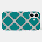ティールグレー四つ葉模様 Case-Mate iPhoneケース (裏面 (横))