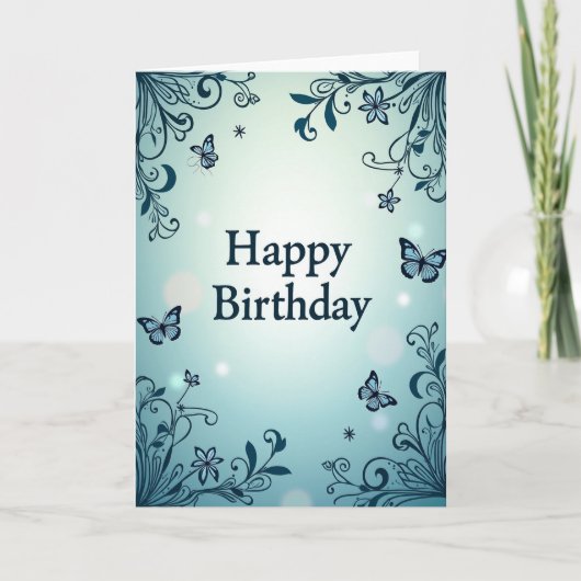 ティールスクロールの誕生日カード カード (正面)