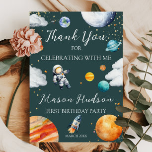 ティールスペースの宇宙飛行士 初めての誕生日 サンキューカード