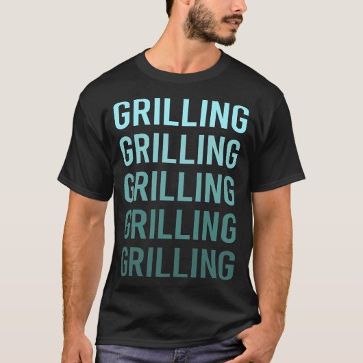 ティールテキストのバーベキュー Tシャツ (正面)