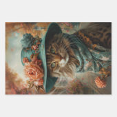 ティールハットと衣装デカップヴィンテージキャット ラッピングペーパーシート (正面3)