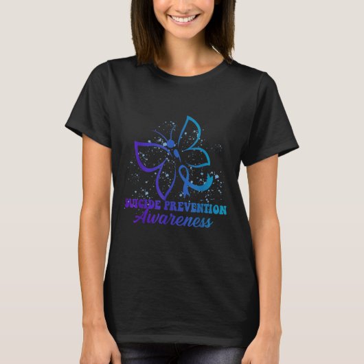 ティールパープルセミコロントンボ自殺予防 Tシャツ (正面)