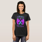 ティールパープルリボンエンジェルウィング自殺防止支援 Tシャツ (正面フル)
