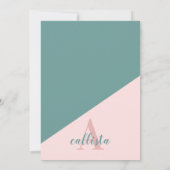 ティールピンクのスパークリーグリッタードレス　デビュタントダンス 招待状 (裏面)