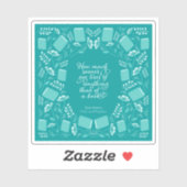 ティールフローラルジェーンオースティン本の引用 シール (シート)