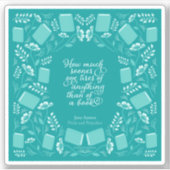 ティールフローラルジェーンオースティン本の引用 シール (正面)