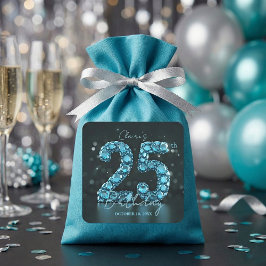 ティールブルーのダイヤモンドで華やかに25歳の誕生日パーティー スクエアシール
