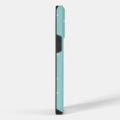 ティールブルーのモノグラム iPhoneケース (右側面)