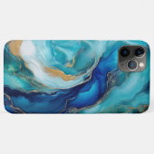 ティールブルーの深海:青と緑の抽象的な海洋アート Case-Mate iPhoneケース (裏面(横))