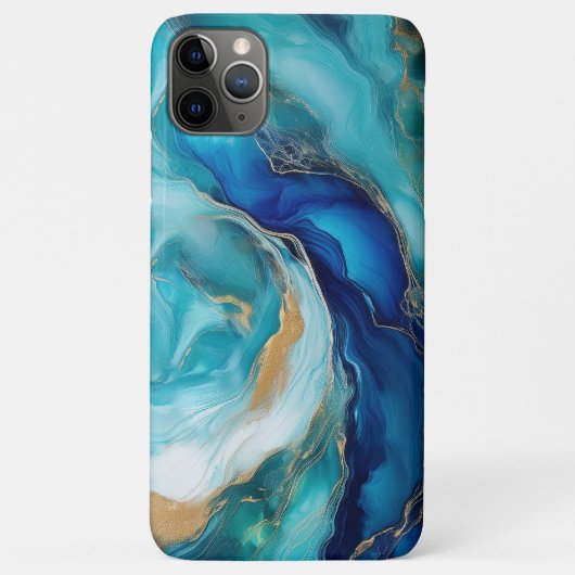 ティールブルーの深海:青と緑の抽象的な海洋アート Case-Mate iPhoneケース (裏面)