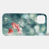 ティールブルーの背景に咲くモダンで抽象的な夢のようなポピー Case-Mate iPhoneケース (裏面 (横))