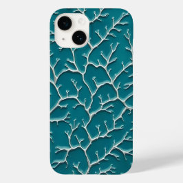 ティールブルーのiPhoneケース(葉脈テクスチャー) Case-Mate iPhone 14ケース