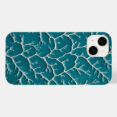 ティールブルーのiPhoneケース(葉脈テクスチャー) Case-Mate iPhoneケース (裏面 (横))