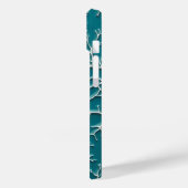 ティールブルーのiPhoneケース(葉脈テクスチャー) Case-Mate iPhoneケース (裏面 / 左)