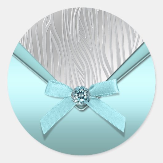 ティールブルーゼブラ党、スティッカー好き ラウンドシール (正面)