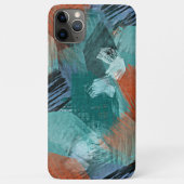 ティールブルー+ミントグリーン+オレンジの刷毛目アート Case-Mate iPhoneケース (裏面)