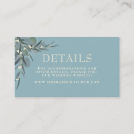 ティールブルー |ユーカリ植物学結婚の詳細 エンクロージャーカード