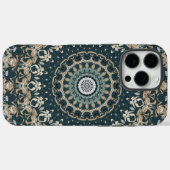 ティールベージュの曼荼羅模様デザイン Case-Mate iPhoneケース (裏面 (横))