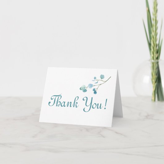 ティールユーカリのグリーンが美しい Thank You! サンキューカード (正面)
