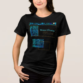 ティールルクスモザイクウィメンズTシャツ - ブラック トライブレンドTシャツ