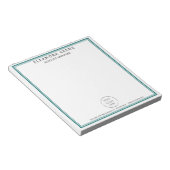ティールロゴ・名前・連絡先情報付きビジネス用品 ノートパッド (アングル)