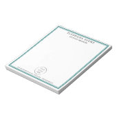 ティールロゴ・名前・連絡先情報付きビジネス用品 ノートパッド (回転)