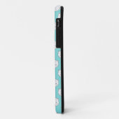 ティール地に水玉模様の白猫 Case-Mate iPhoneケース (裏面/左)