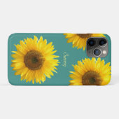 ティール地の美しいひまわり Case-Mate iPhoneケース (裏面(横))