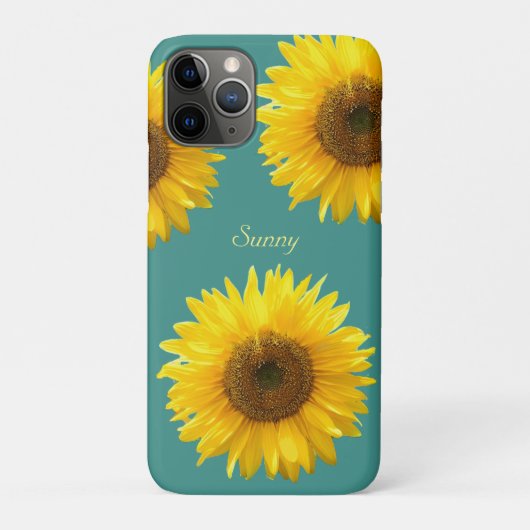 ティール地の美しいひまわり Case-Mate iPhoneケース (裏)