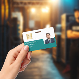 ティール社員IDロゴ写真セキュリティ水平 バッジ