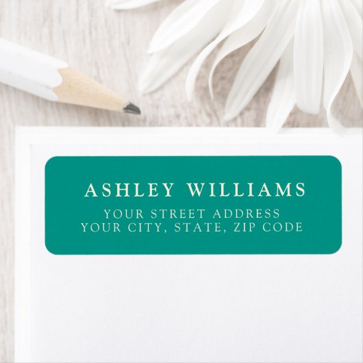 ティール色のミニマリスト エレガントな返信ステッカー ラベル (インサイチュ)