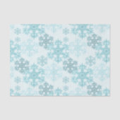 ティール色の冬の氷の雪の結晶模様のティッシュペーパー 薄葉紙 (正面)