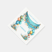 ティール色の楽しい誕生日  スタンダードカクテルナプキン (角)