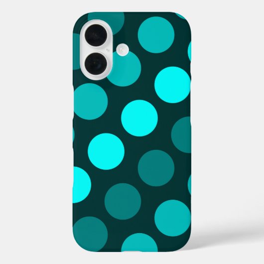ティール色の水玉トライオ Case-Mate iPhoneケース (裏面)