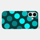 ティール色の水玉トライオ Case-Mate iPhoneケース (裏面 (横))