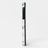 ティール+ウォーターカラー+ユーカリ+グリーン+パターン+ネーム Case-Mate iPhoneケース (裏面/左)