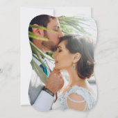 ティール+オフホワイト+野の花+カップル+写真+結婚式 招待状 (裏面)