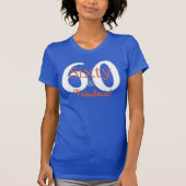 ティール+オレンジの華やか60歳の誕生日おめでとう Tシャツ (正面)
