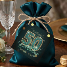 ティール＆ゴールド モザイク 50歳の誕生日お礼