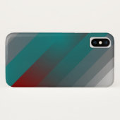 ティール+バーガンディ+グレー+ストライプ Case-Mate iPhoneケース (裏面(横))