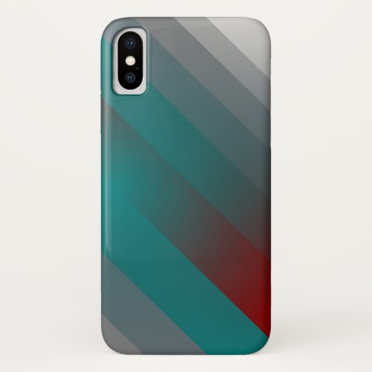 ティール+バーガンディ+グレー+ストライプ Case-Mate iPhoneケース (裏面)