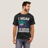 ティール+パープルで自殺防止を支援 Tシャツ (正面フル)