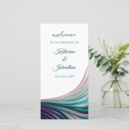 ティール&ブロッシュシルク結婚式プログラム