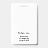 ティール |写真社員ロゴまたはQRコードセキュリティ バッジ (裏面)