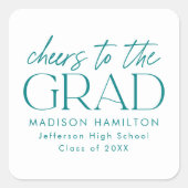 ティール |卒業応援 スクエアシール (正面)