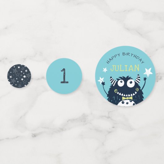 ティール |小パーソナライズされた化の誕生日パーティー コンフェッティ (正面)