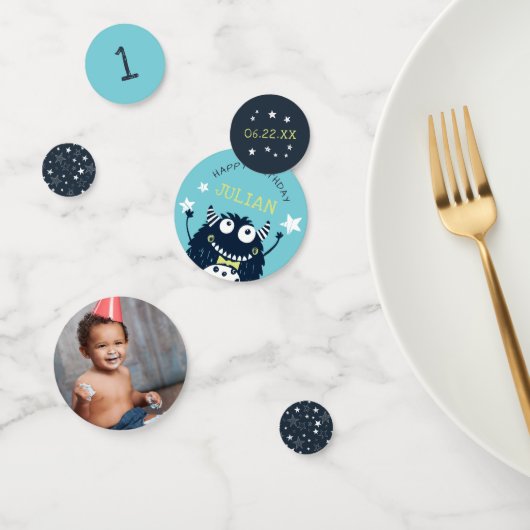 ティール |小パーソナライズされた化の誕生日パーティー コンフェッティ (グループ)