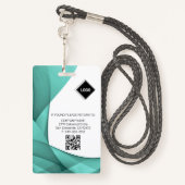 ティール |病院医療従事者写真IDバッジ バッジ (裏面ランヤード)