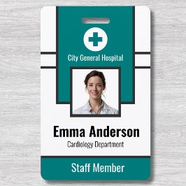 ティール | 病院従業員の写真ID -ナース医 バッジ